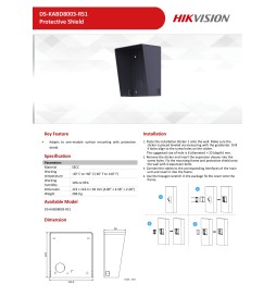 Hikvision Telaio Supporto Parasole DS-KABD8003-RS1