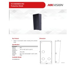 Hikvision Supporto Telaio Parasole 2 Moduli DS-KABD8003-RS2