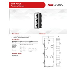 Hikvision Telaio Flush Postazione Modulare Intercom Acciaio Inox DS-KD-ACF3/S