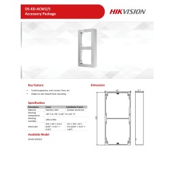 Hikvision Telaio Surface Postazione Modulare Intercom Acciaio Inox DS-KD-ACW2/S