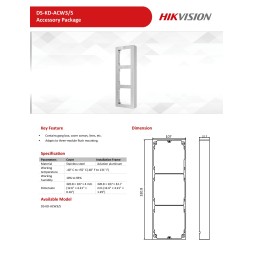 Hikvision Telaio Intercom Modulare 3 moduli Acciaio Steel accessories DS-KD-ACW3/S