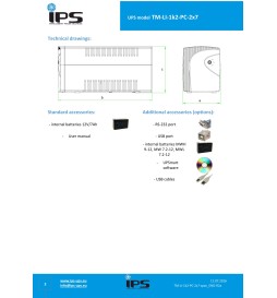 IPS UPS Gruppo di continuità Desktop 1200VA/720W TM-LI-1K2-PC-2×7