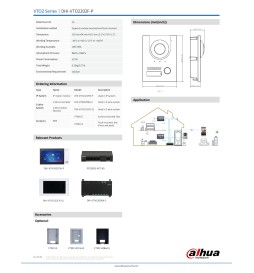 Dahua Videocitofono Villa Ip Poe + Supporto Incasso Flush VTO2202F-P VTM114