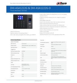 Dahua Terminale Controllo Accessi Impronte Digitali Ip ASA1222G-D