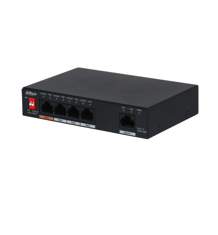 Dahua Switch PoE 4 Porte + 1 Uplink PFS3005-4ET-60-V2