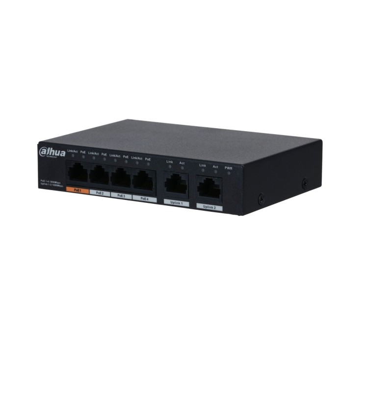 Dahua Switch PoE 6 Porte + 2 Uplink PFS3006-4GT-60-V2