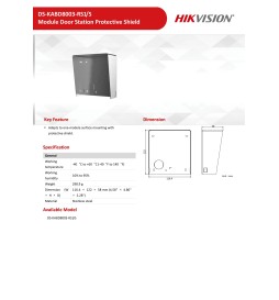 Hikvision Telaio Supporto Parasole STEEL VERSION acciaio satinato