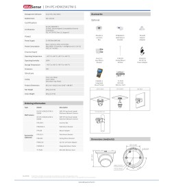 Dahua Turret Dome Ip 5Mp Wizsense 2.8mm Mic PoE IPC-HDW2541TM-S