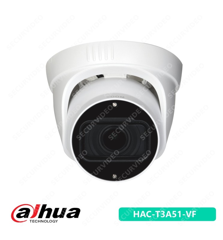 Dahua 5MP HDCVI Turret 20fps@5MP 2.7-12mm Smart IR 40m IP67 HAC-T3A51-VF