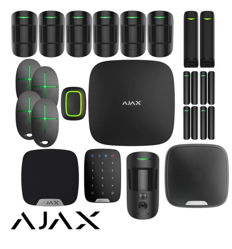 AJAX Hub 2 Plus Kit 22 Pezzi Keypad Sirena Motionprotect Curtain Motioncam