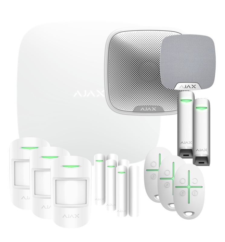 Ajax Kit Allarme 14 pezzi Wireless Centrale Magnetico Sirena Volumetrico