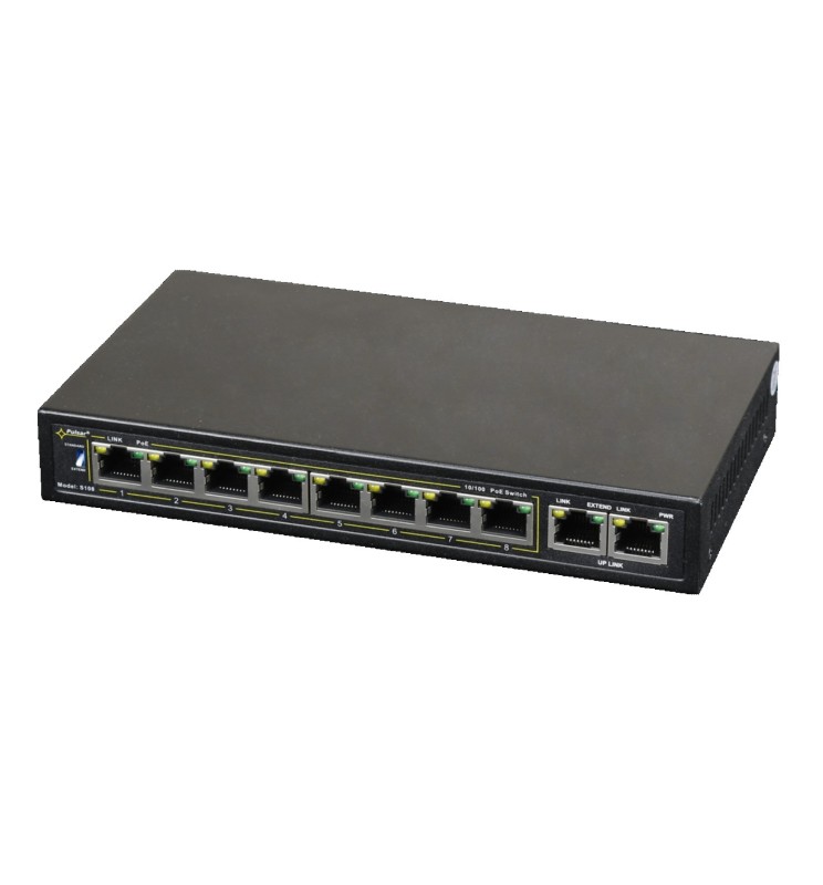 Pulsar 10 ports (8xPoE + 2xUPLINK); power supply (desktop type) 230VAC