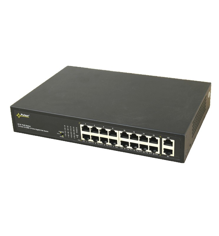 Pulsar 18 ports (16xPoE + 2xUPLINK); 100÷240VAC; 270 x 44 x 181