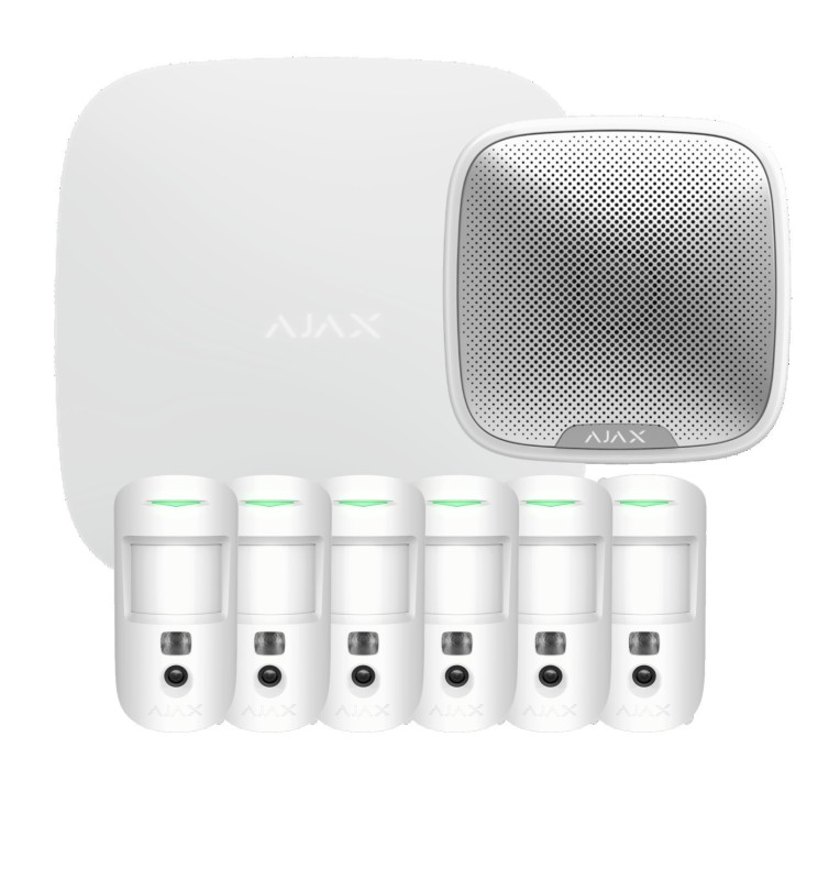 Ajax Hub 2 Kit 6x Motioncam 1x Streetsiren 8 pezzi Allarme Intelligente senza fili Wifi