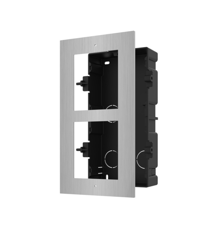 Hikvision Telaio Flush Postazione 2 Moduli Intercom Inox DS-KD-ACF2/S